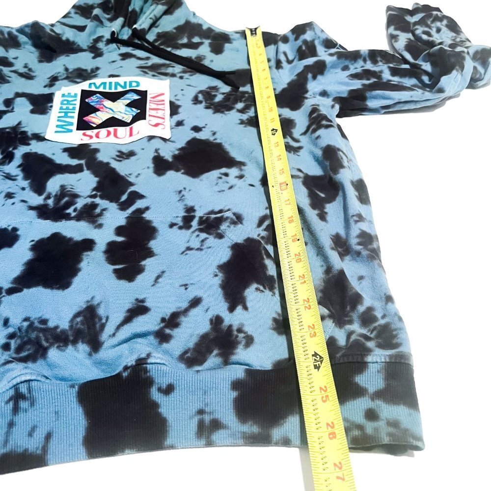 Brooklyn Cloth Mfg Co Teal Tie Dye Where Mind Meets Soul Embroidered Hoodie LRG - Picture 9 of 11